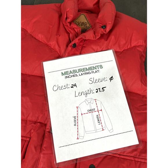 Vintage SKOR Adventure Outdoor Gear Goose Down Puffer Vest Red Size XL - Picture 11 of 12